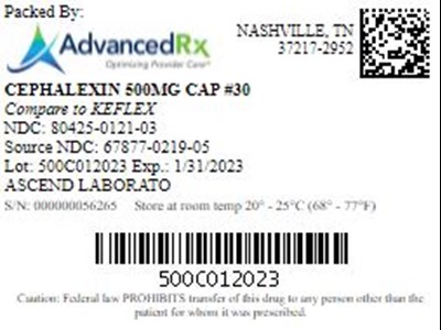 Cephalexin 500mg Cap Qty 30 Ndc 80425 0121